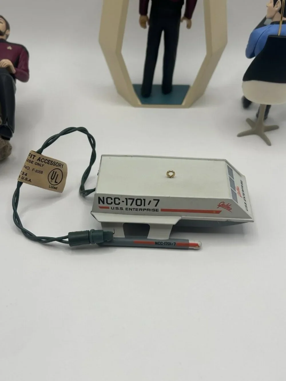 Star Trek Ornaments Hallmark Keepsake 92-96 Mr Spock Riker Picard Ship Lot Of 4